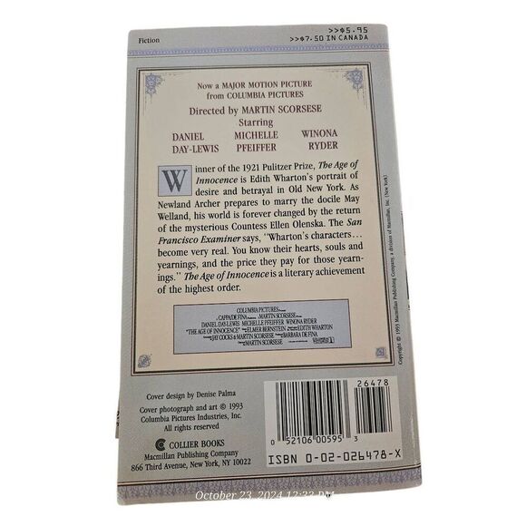 The age of innocence by Edith Wharton collier books isbn 002026478X - Picture 3 of 5